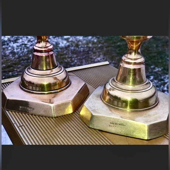 Set of 2 Solid Brass KING OF DIAMONDS Jubilee Candle Holders - Picture 8 of 8